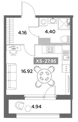 Купить Студию в ЖК Аквилон Leaves в Санкт-Петербурге. Вариант № 6217032, 0, площадь -  квм, цена 9276179 рублей