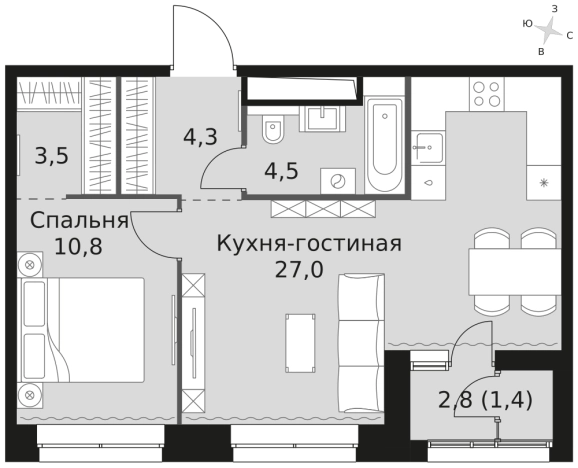 Купить квартиру в ЖК Sky Garden в Москве. Вариант № 9496038, 0, площадь -  квм, цена 26110500 рублей