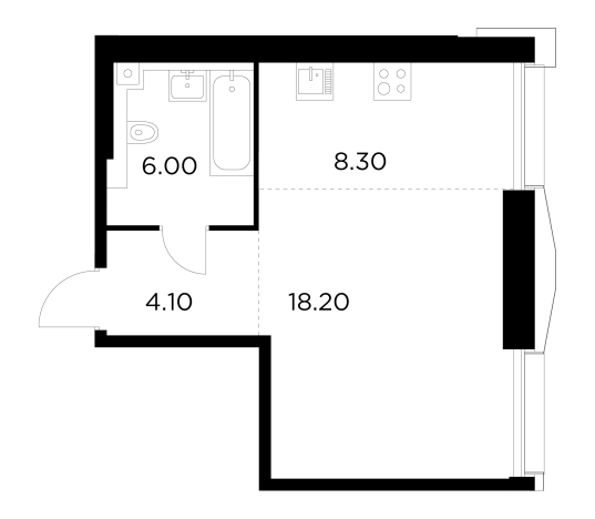 Купить однокомнатную квартиру у метро Балтийская в Москве. Вариант № 9104472, 1, площадь -  квм, цена 24910200 рублей