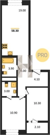 Купить двухкомнатную квартиру в ЖК Покровский в Ижевске. Вариант № 68546, 0, площадь -  квм, цена 4270840 рублей