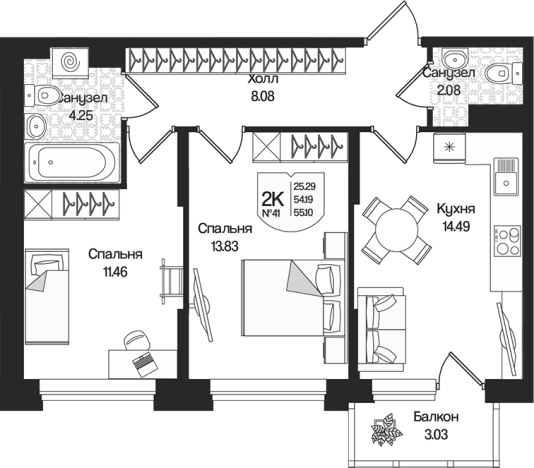 Купить квартиру в ЖК Охтинские высоты в Ленинградской области. Вариант № 7261526, 0, площадь -  квм, цена 12218445 рублей
