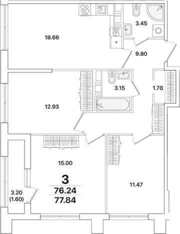 Купить многокомнатную квартиру в ЖК Академик в Санкт-Петербурге. Вариант № 8927378, 0, площадь -  квм, цена 20947713 рублей