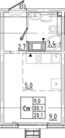 Купить Студию в новостройках у метро Гражданский проспект в Санкт-Петербурге. Вариант № 8086110, 0, площадь -  квм, цена 3674782 рублей