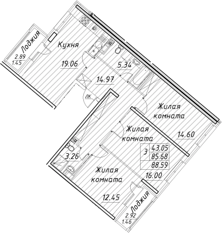 Купить многокомнатную квартиру в ЖК Modum в Санкт-Петербурге. Вариант № 4034359, 0, площадь -  квм, цена 28867327 рублей