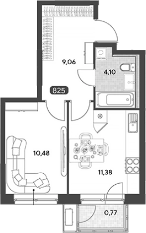 Купить однокомнатную квартиру в Калужской области. Вариант № 120526, 0, площадь -  квм, цена 4580691 рублей