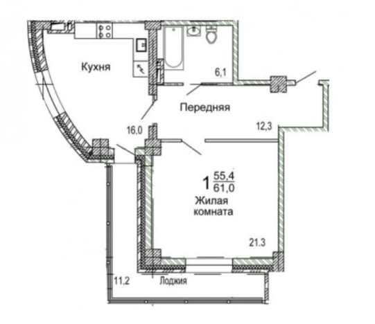 Купить однокомнатную квартиру в ЖК Золотая долина в Приморском крае. Вариант № 9425946, 0, площадь -  квм, цена 6405000 рублей