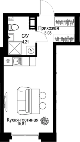 Купить Студию в районе Петроградский в Санкт-Петербурге. Вариант № 4828855, 0, площадь -  квм, цена 17068000 рублей