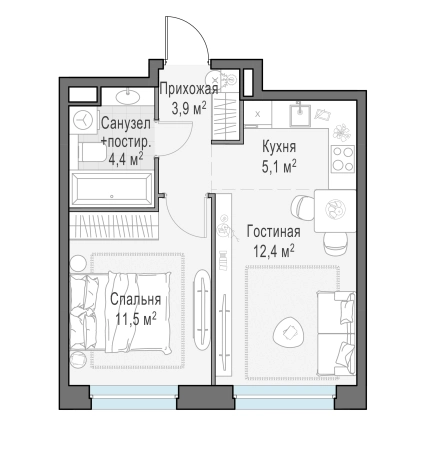 Купить двухкомнатную квартиру в новостройках в ЖК Белый Grad в Мытищах. Вариант № 167758, 0, площадь -  квм, цена 7970000 рублей