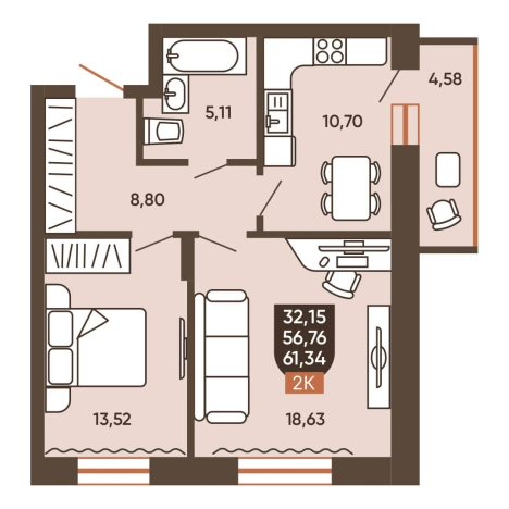 Купить двухкомнатную квартиру в новостройках в Новосибирске. Вариант № 8881484, 0, площадь -  квм, цена 6920000 рублей