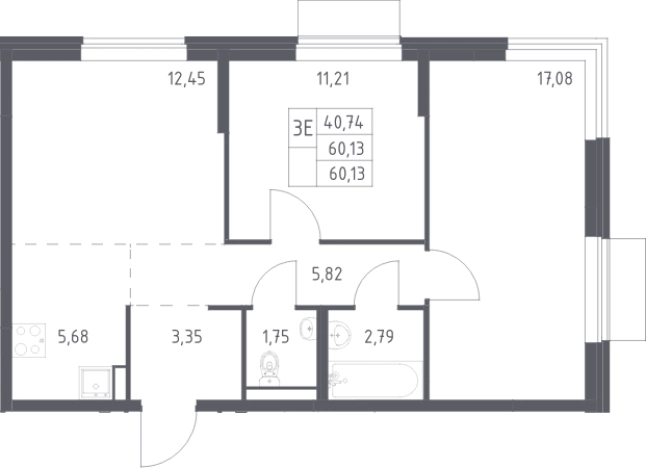 Купить двухкомнатную квартиру в новостройках в Щёлкове. Вариант № 3911793, 0, площадь -  квм, цена 11680252 рублей