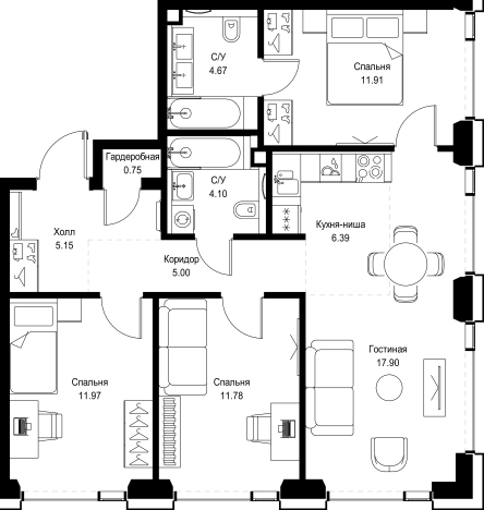 Купить квартиру в ЖК SET в Москве. Вариант № 10349465, 0, площадь - квм, цена 43424748 рублей