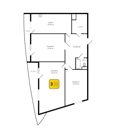Купить трехкомнатную квартиру в ЖК ЖД на ул. Дзержинского в Воронеже. Вариант № 85536, 0, площадь -  квм, цена 17000000 рублей