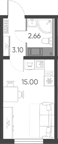 Купить Студию в ЖК Ручьи 2 в Санкт-Петербурге. Вариант № 7608616, 0, площадь - квм, цена 4773267 рублей