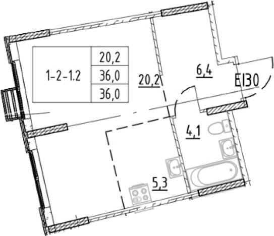 . Вариант № 8780155, 0, площадь - 36 квм, цена 8346647 рублей