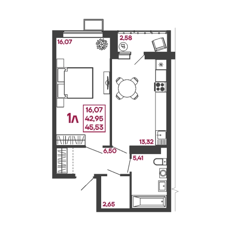 Купить однокомнатную квартиру на улице Измайлова в Пензе. Вариант № 7606156, 0, площадь -  квм, цена 4165995 рублей