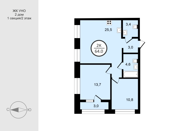Купить квартиру в новостройках в ЖК UNO в Владимире. Вариант № 219818, 1, площадь -  квм, цена 8965600 рублей