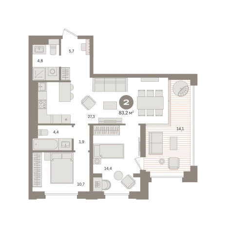 Купить двухкомнатную квартиру у метро Фонвизинская в Москве. Вариант № 8625431, 0, площадь -  квм, цена 35730000 рублей