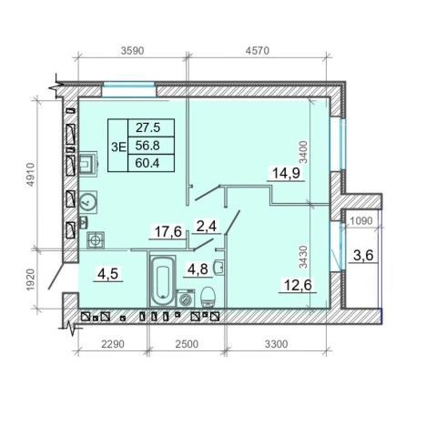 Купить трехкомнатную квартиру в Иванове. Вариант № 1165858, 0, площадь -  квм, цена 10147200 рублей