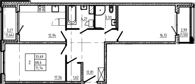 Купить двухкомнатную квартиру в ЖК Регенбоген в Санкт-Петербурге. Вариант № 7598152, 0, площадь -  квм, цена 29869252 рублей
