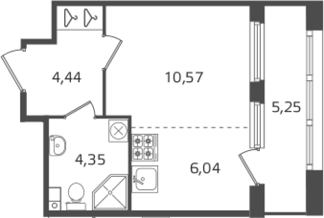 Купить Студию у метро Выборгская в Санкт-Петербурге. Вариант № 6241721, 0, площадь -  квм, цена 9110980 рублей