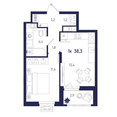 Купить квартиру на улице Ударная в Пензе. Вариант № 10320256, 0, площадь -  квм, цена 3837660 рублей