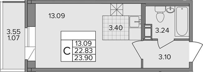 Купить квартиру в новостройках у метро Девяткино в Ленинградской области. Вариант № 6643393, 0, площадь -  квм, цена 4206400 рублей