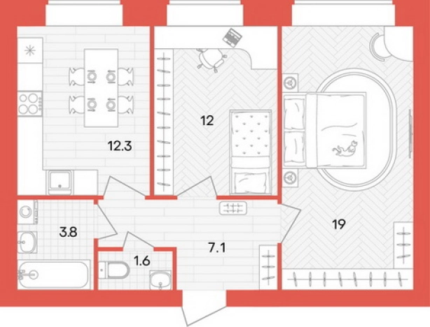Купить двухкомнатную квартиру в ЖК Жилой комплекс "Кантри" в Пензенской области. Вариант № 2625959, 0, площадь -  квм, цена 5301000 рублей