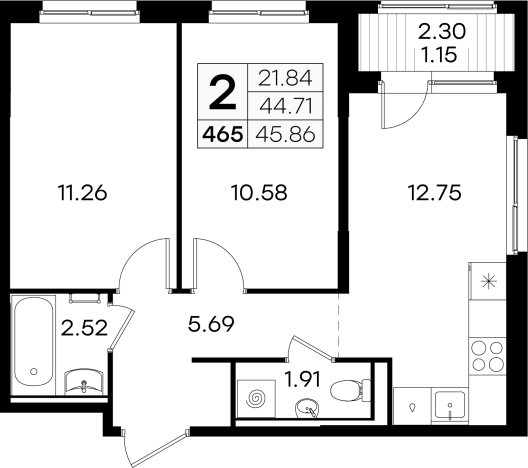 Купить квартиру в ЖК GloraX Новинки в Нижегородской области. Вариант № 137979, 0, площадь -  квм, цена 7269999 рублей