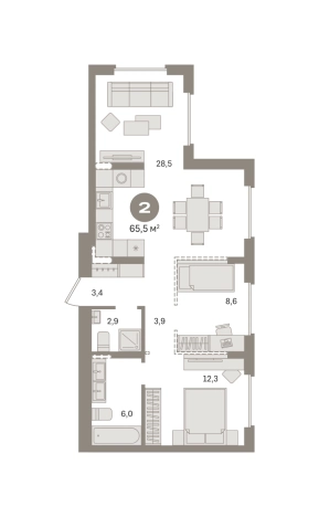 Купить двухкомнатную квартиру в ЖК Первый квартал. Вторая очередь в Московской области. Вариант № 8529912, 0, площадь -  квм, цена 12240000 рублей