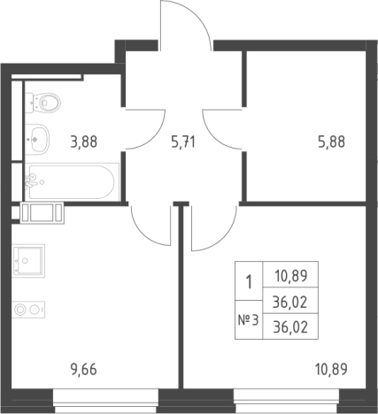 Купить однокомнатную квартиру у метро Рыбацкое в Санкт-Петербурге. Вариант № 6629362, 0, площадь -  квм, цена 9673683 рублей