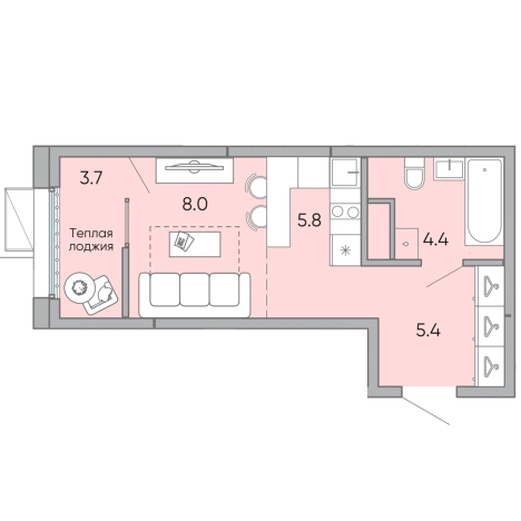 Купить Студию в районе Черновский в Чите. Вариант № 119076, 0, площадь -  квм, цена 5596500 рублей