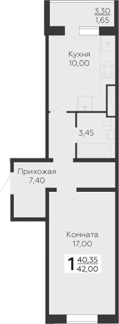 Купить однокомнатную квартиру в Всеволожске. Вариант № 6853286, 0, площадь -  квм, цена 4195800 рублей