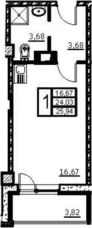 Купить Студию у метро Улица Дыбенко в Санкт-Петербурге. Вариант № 71506, 0, площадь -  квм, цена 4600000 рублей