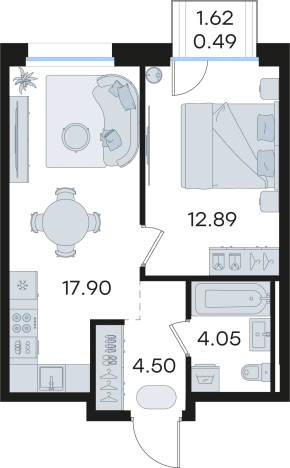 Купить однокомнатную квартиру в ЖК GloraX Premium Гребной Канал в Нижнем Новгороде. Вариант № 9337096, 0, площадь -  квм, цена 12972971 рублей