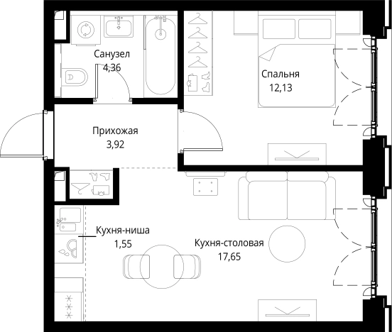 Купить однокомнатную квартиру у метро Мякинино в Москве. Вариант № 8170214, 0, площадь -  квм, цена 22380482 рублей