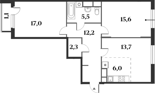 Купить трехкомнатную квартиру на улице Марии Рубцовой в Химках. Вариант № 142751, 0, площадь -  квм, цена 18932743 рублей