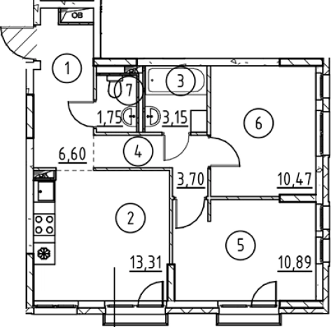 Купить квартиру в новостройках у метро Пролетарская в Ленинградской области. Вариант № 6897855, 0, площадь -  квм, цена 9347583 рублей