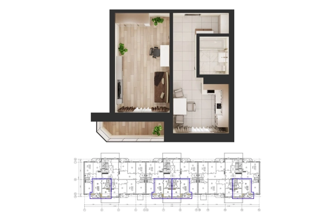 . Вариант № 161404, 0, площадь - 41.58 квм, цена 5613300 рублей