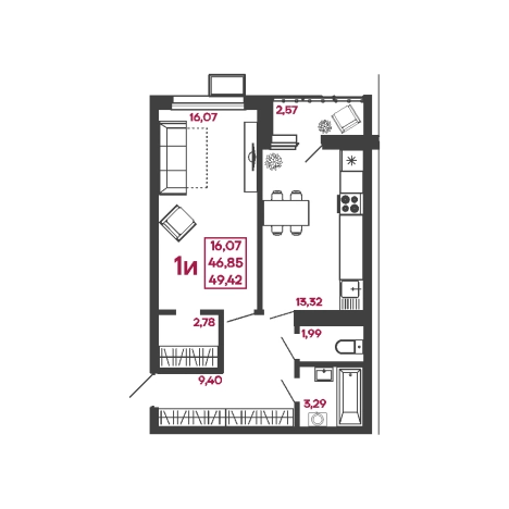 Купить однокомнатную квартиру в новостройках в ЖК Жилой комплекс "Сити-квартал на Измайлова" в Пензе. Вариант № 7605899, 0, площадь -  квм, цена 4373670 рублей