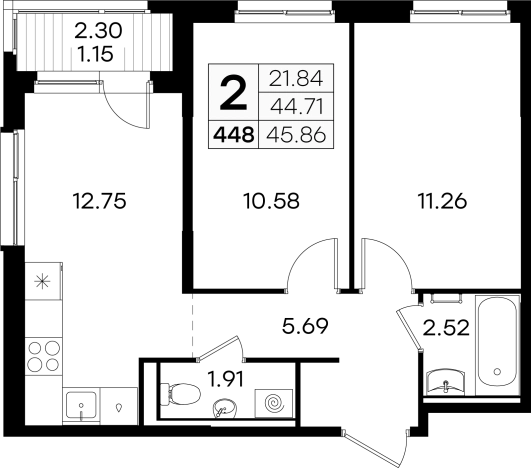 Купить квартиру в ЖК GloraX Новинки в Нижегородской области. Вариант № 137887, 0, площадь -  квм, цена 7329999 рублей