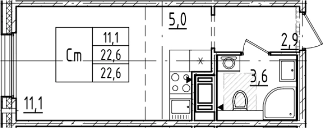 Купить Студию в ЖК Большая Охта в Санкт-Петербурге. Вариант № 6244465, 0, площадь -  квм, цена 7977370 рублей