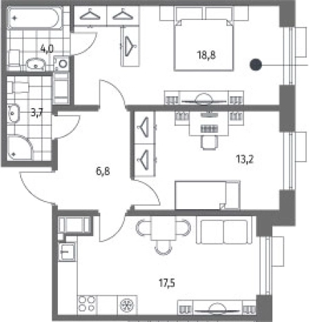 Купить трехкомнатную квартиру в ЖК Парусная 1 в Санкт-Петербурге. Вариант № 7265943, 0, площадь -  квм, цена 22557000 рублей