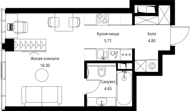 Купить Студию на улице Егорьевское шоссе в Московской области. Вариант № 8385533, 0, площадь -  квм, цена 20008043 рублей