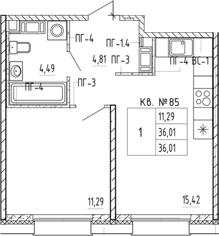 Купить двухкомнатную квартиру в ЖК PlUS Пулковский в Санкт-Петербурге. Вариант № 5586145, 0, площадь -  квм, цена 7770958 рублей