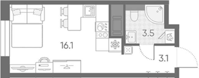 Купить Студию в новостройках на улице Партизанская в Санкт-Петербурге. Вариант № 6243800, 0, площадь -  квм, цена 8012668 рублей