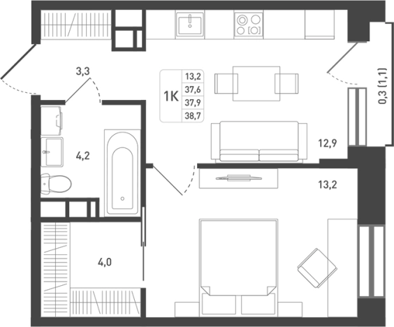 Купить квартиру в новостройках в Подольске. Вариант № 93179, 0, площадь -  квм, цена 8260995 рублей