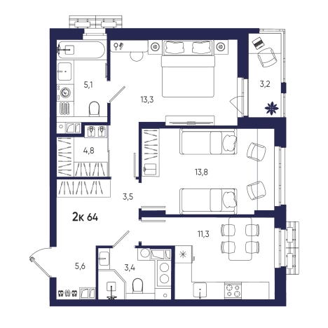 Купить квартиру на улице Яшиной в Пензе. Вариант № 10320136, 0, площадь -  квм, цена 7264000 рублей