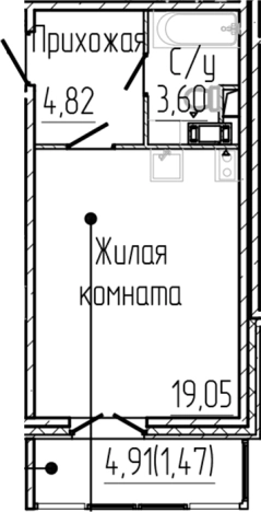 Купить Студию на улице Ларина в Сертолове. Вариант № 6058438, 0, площадь -  квм, цена 5888910 рублей