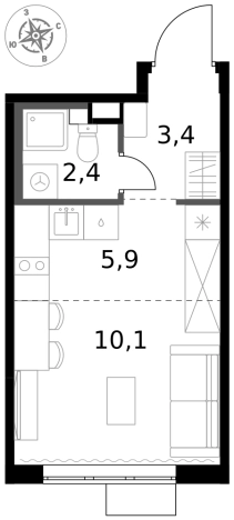 Купить однокомнатную квартиру у метро Физтех в Химках. Вариант № 9712353, 0, площадь -  квм, цена 6077840 рублей