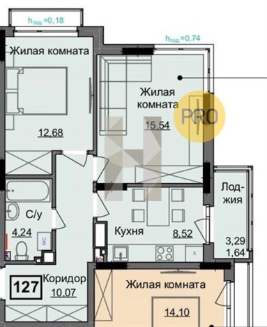 Купить двухкомнатную квартиру в ЖК Семья. Дом на Парковой в Ижевске. Вариант № 71524, 0, площадь -  квм, цена 4740000 рублей